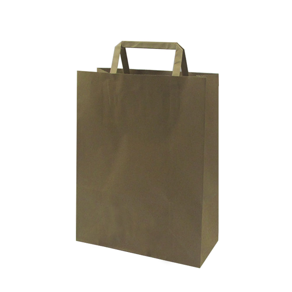 Bolsa de papel kraft con manillas planas