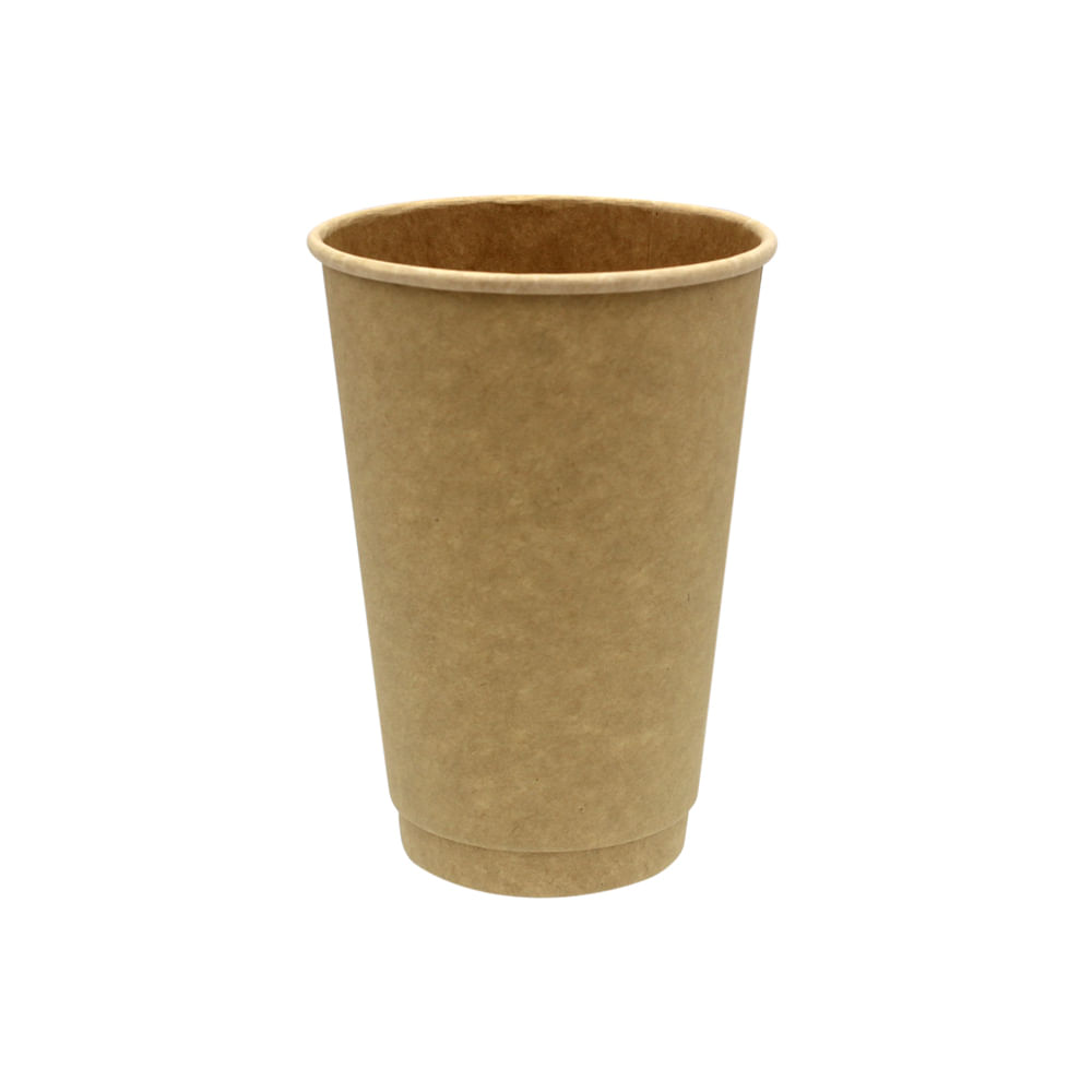 Vaso de papel kraft con PLA